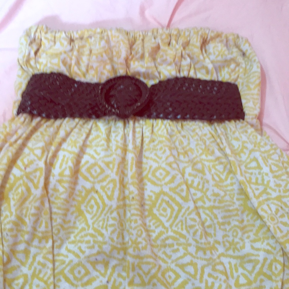 Strapless Yellow Dress